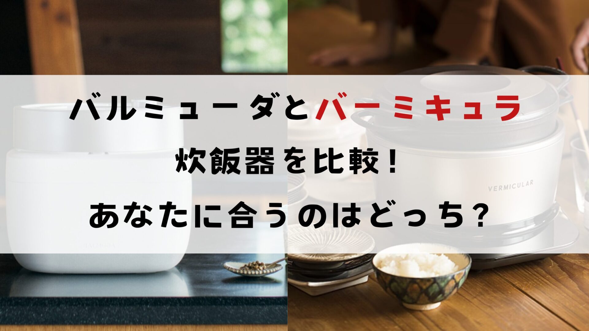 バルミューダとバーミキュラ炊飯器を比較！あなたに合うのはどっち？